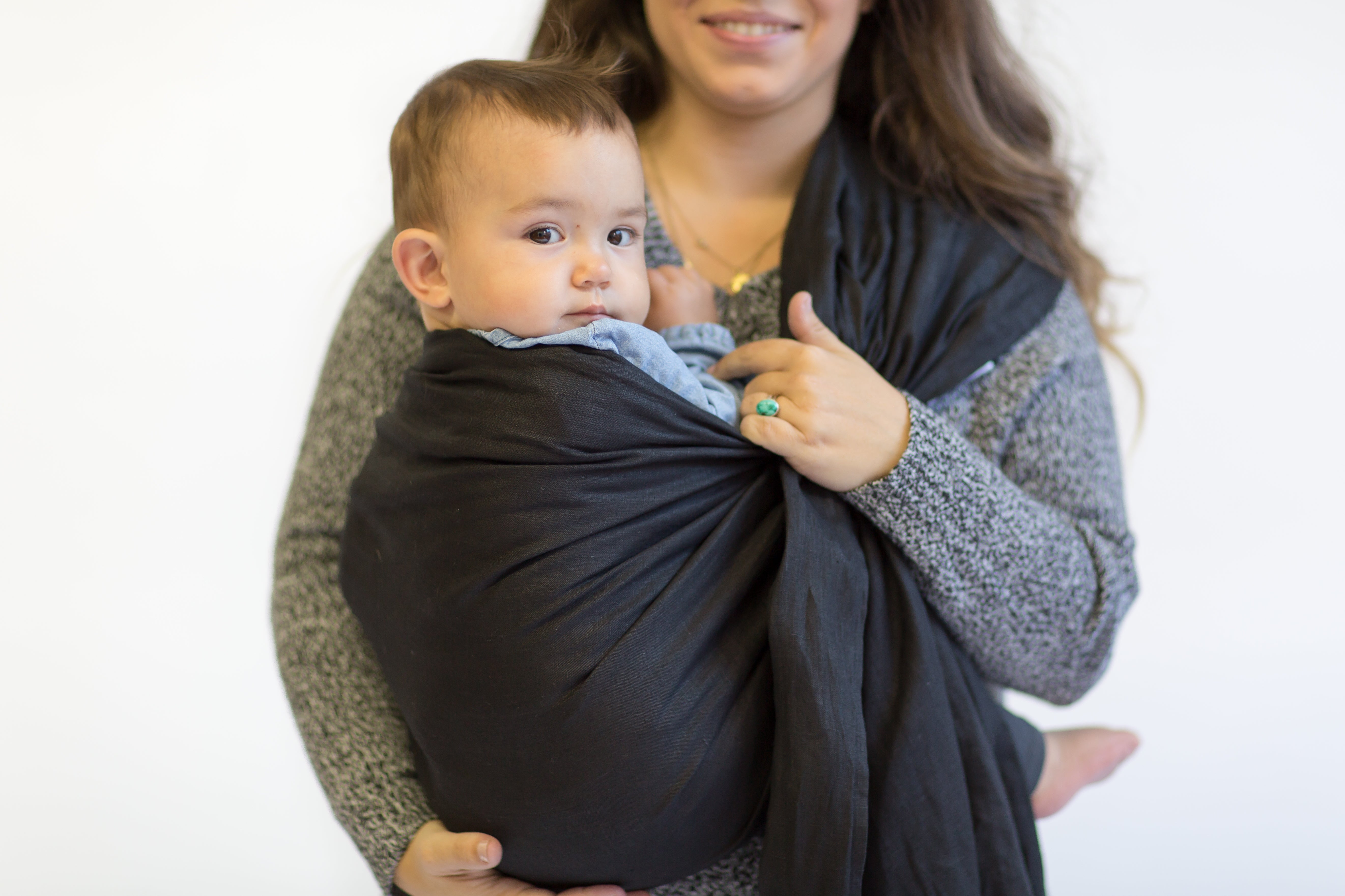 black ring sling canada | baby carrier for toddlers | Potter & Pehar ring sling for toddlers