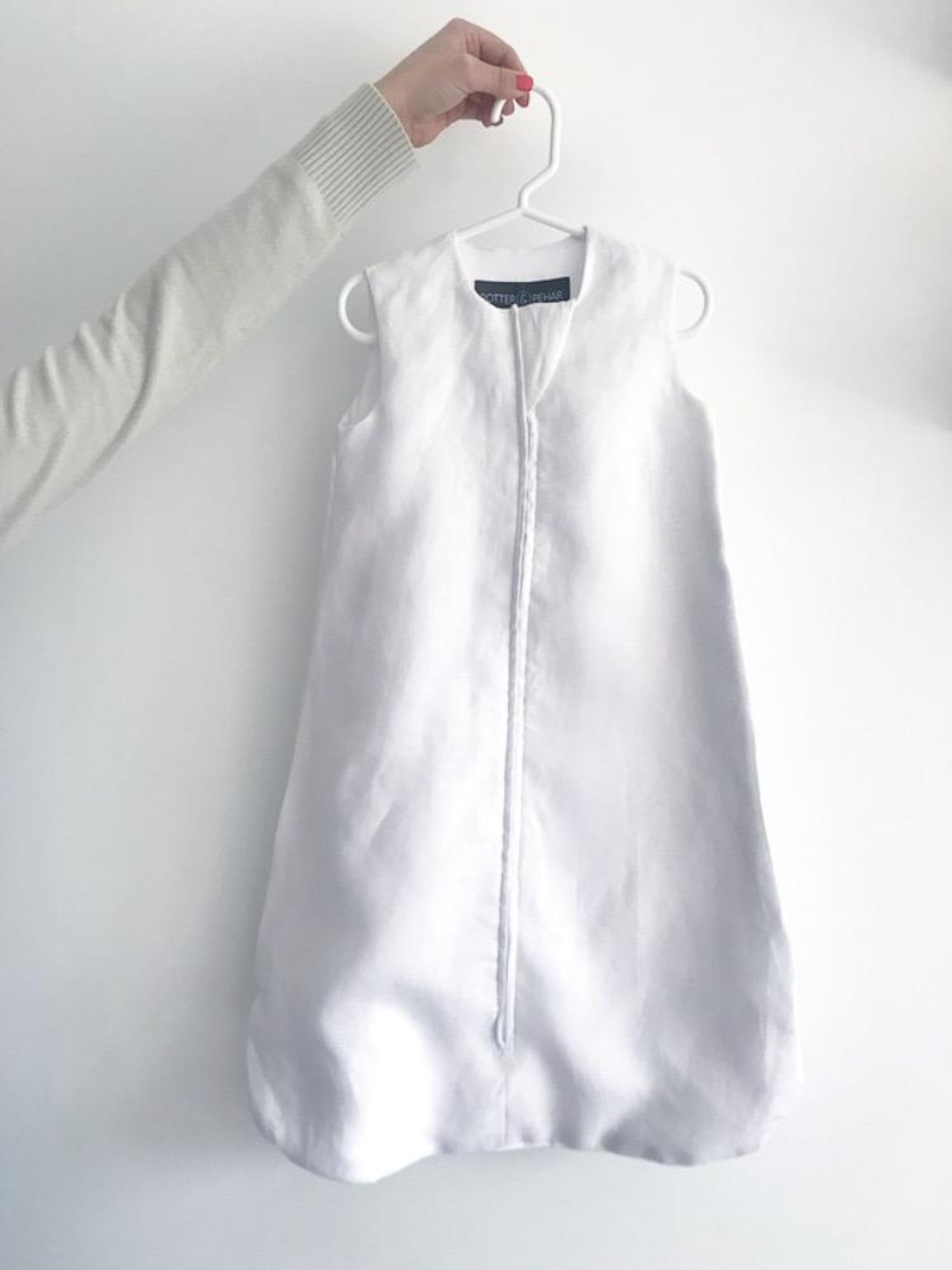 White sleep sack | breathable baby sleep sack | summer sleep sack | linen and bamboo baby sleep sack
